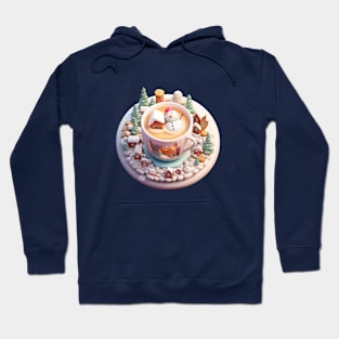 Kawaii snowman cappuccino Hoodie